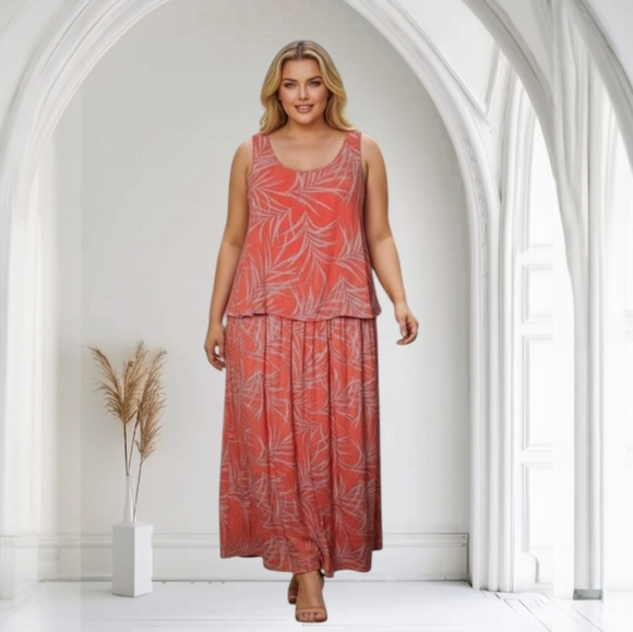 Marissa Olivia Dresses & Skirts - Marissa Olivia Red/Pink Print Sleeveless Maxi Dress SIZE 3X